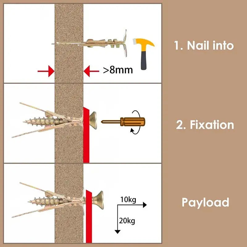 50 pieces of dowels with screws – self-tapping for drywall