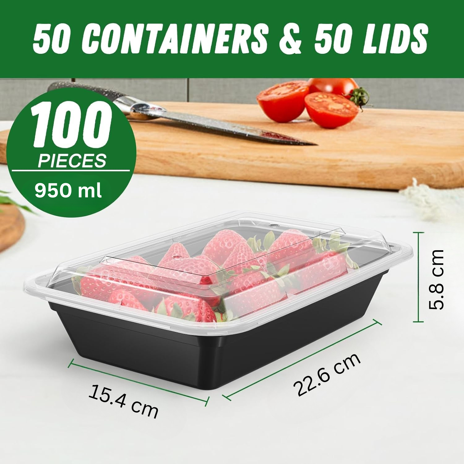 50-Pack Reusable Meal Prep Containers with Lid, Leakproof