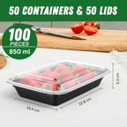 50-Pack Reusable Meal Prep Containers with Lid, Leakproof