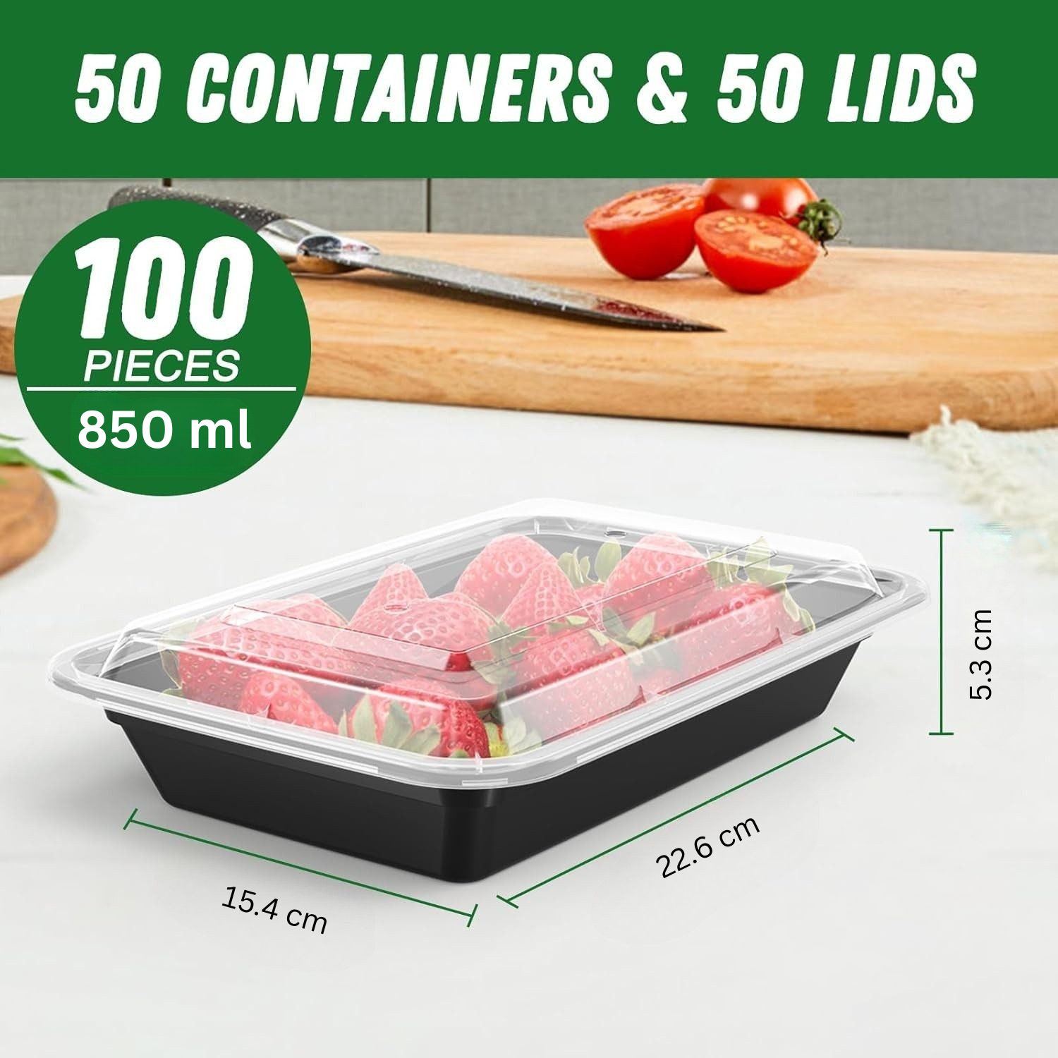 50-Pack Reusable Meal Prep Containers with Lid, Leakproof