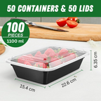 50-Pack Reusable Meal Prep Containers with Lid, Leakproof