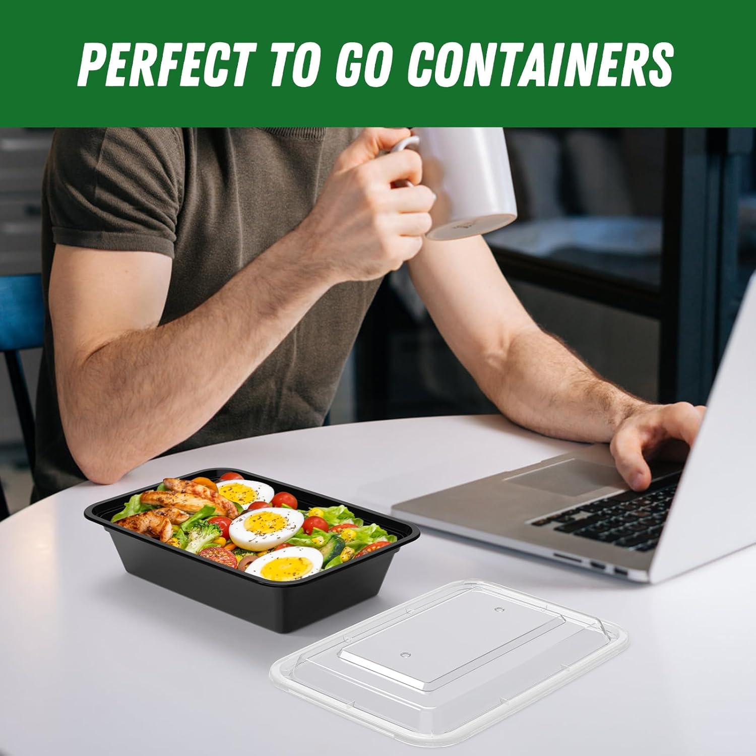 50-Pack Reusable Meal Prep Containers with Lid, Leakproof