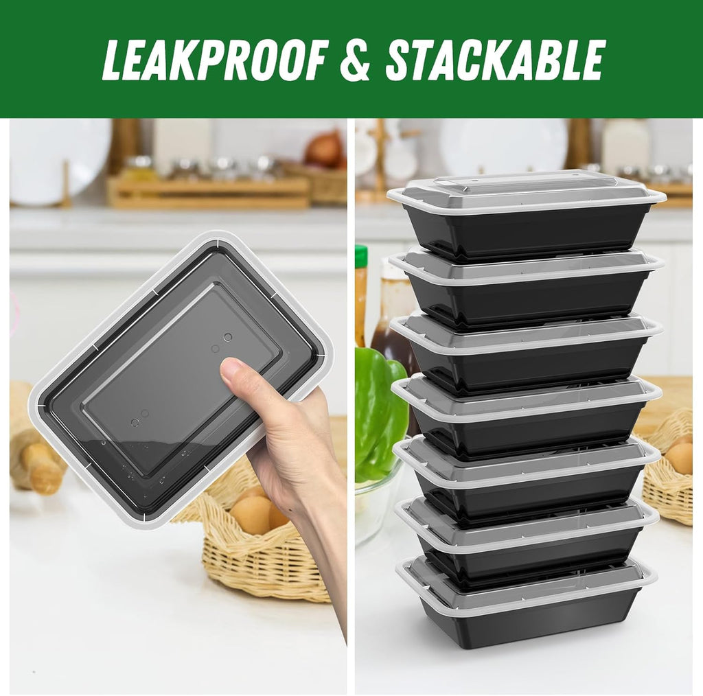 50-Pack Reusable Meal Prep Containers with Lid, Leakproof