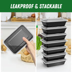 50-Pack Reusable Meal Prep Containers with Lid, Leakproof