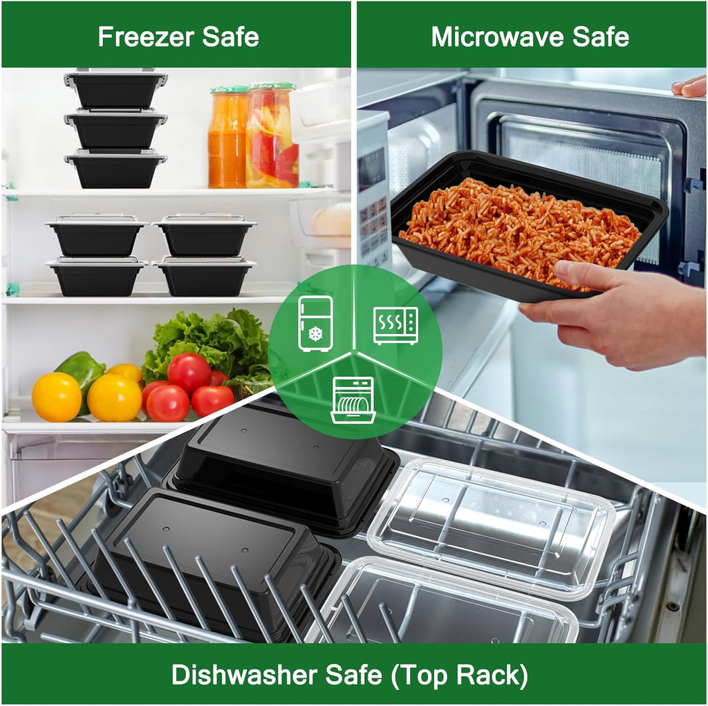 50-Pack Reusable Meal Prep Containers with Lid, Leakproof