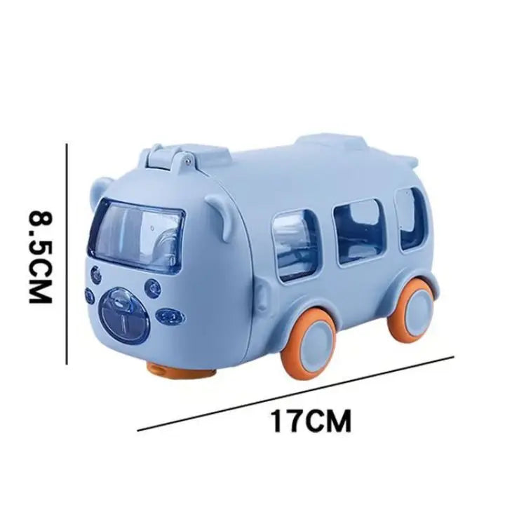 500 ml Drinking Bottle in Bus Shape – Leak-proof with Straw & Strap