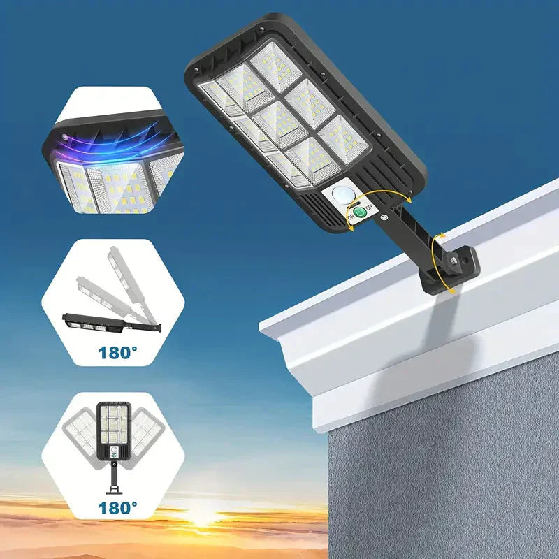 5000LM Solar Floodlight Twilight to Dawn, Solar Powered Outdoor Lights with Security Motion Sensor
