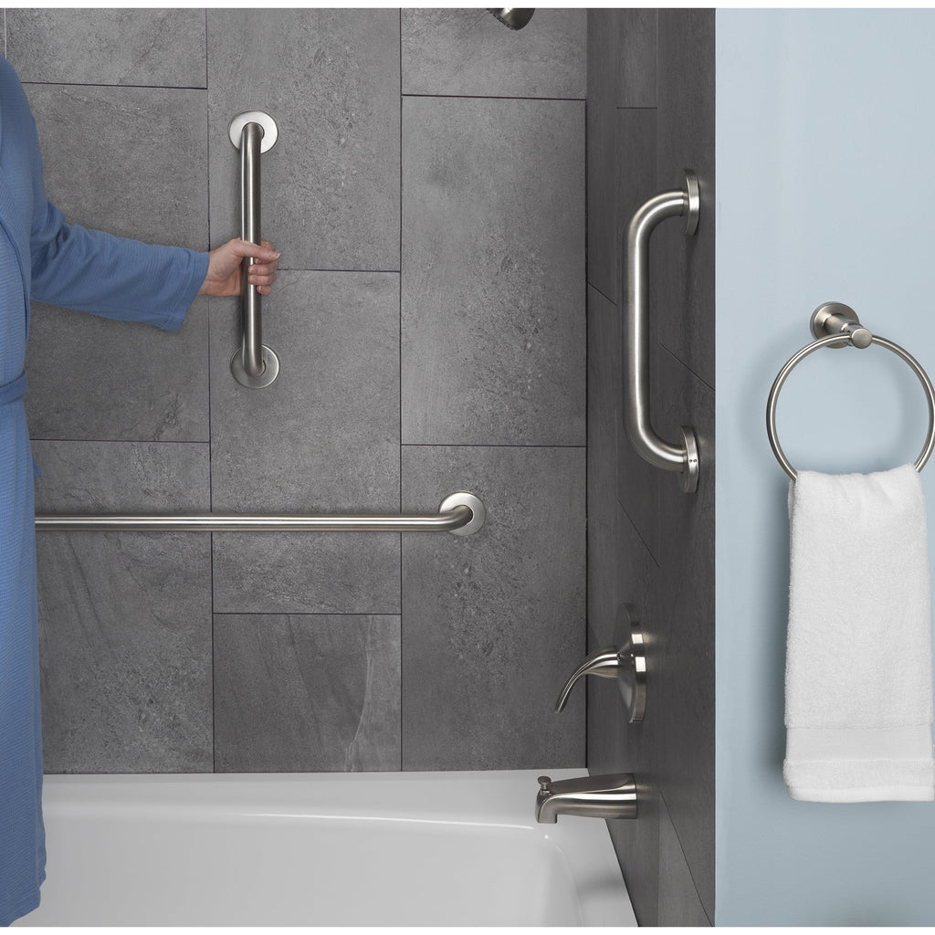 Stainless Steel 20cm Bathroom Shower Grip Bar & Towel Holder