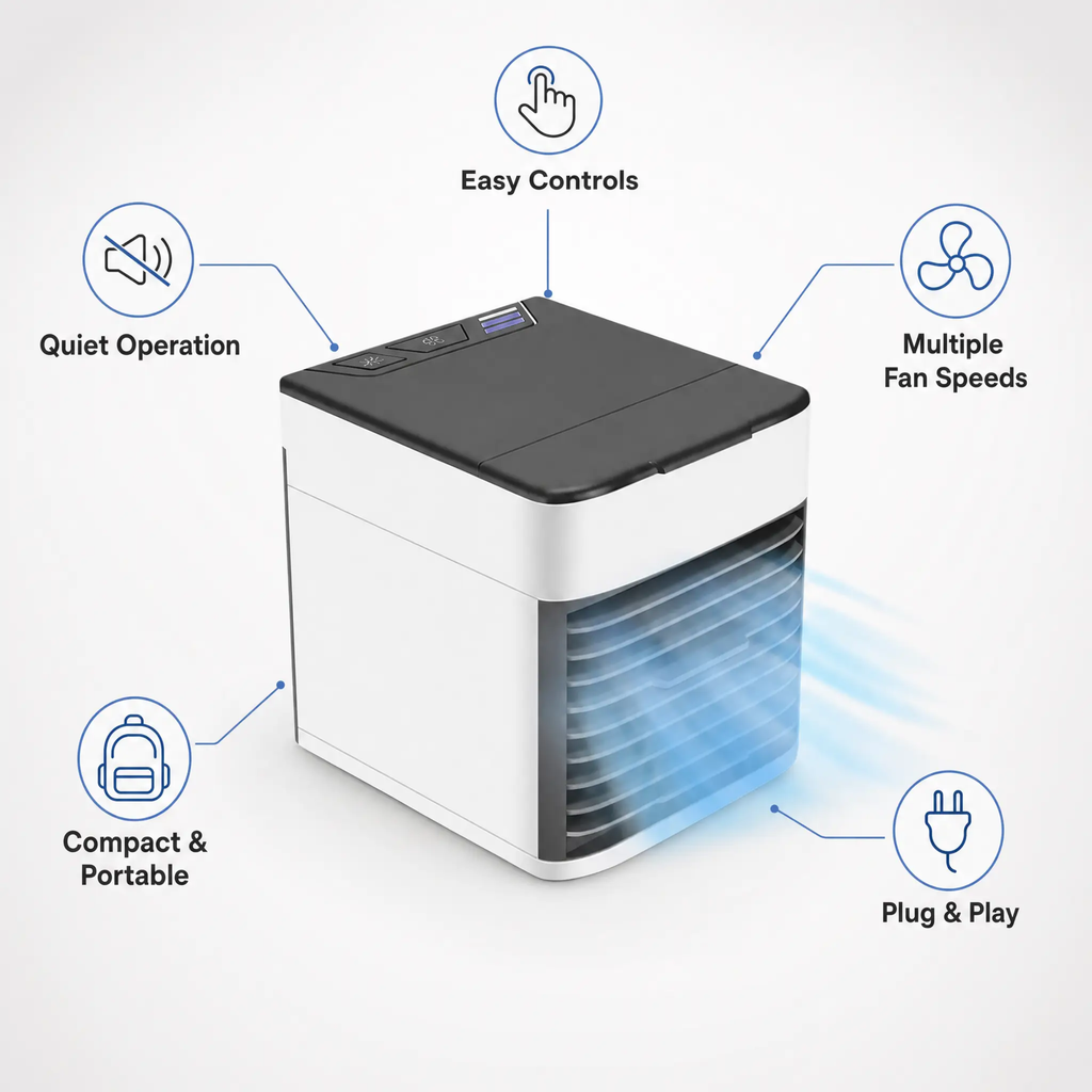 Quiet Portable Airconditioner for Home & Office Use