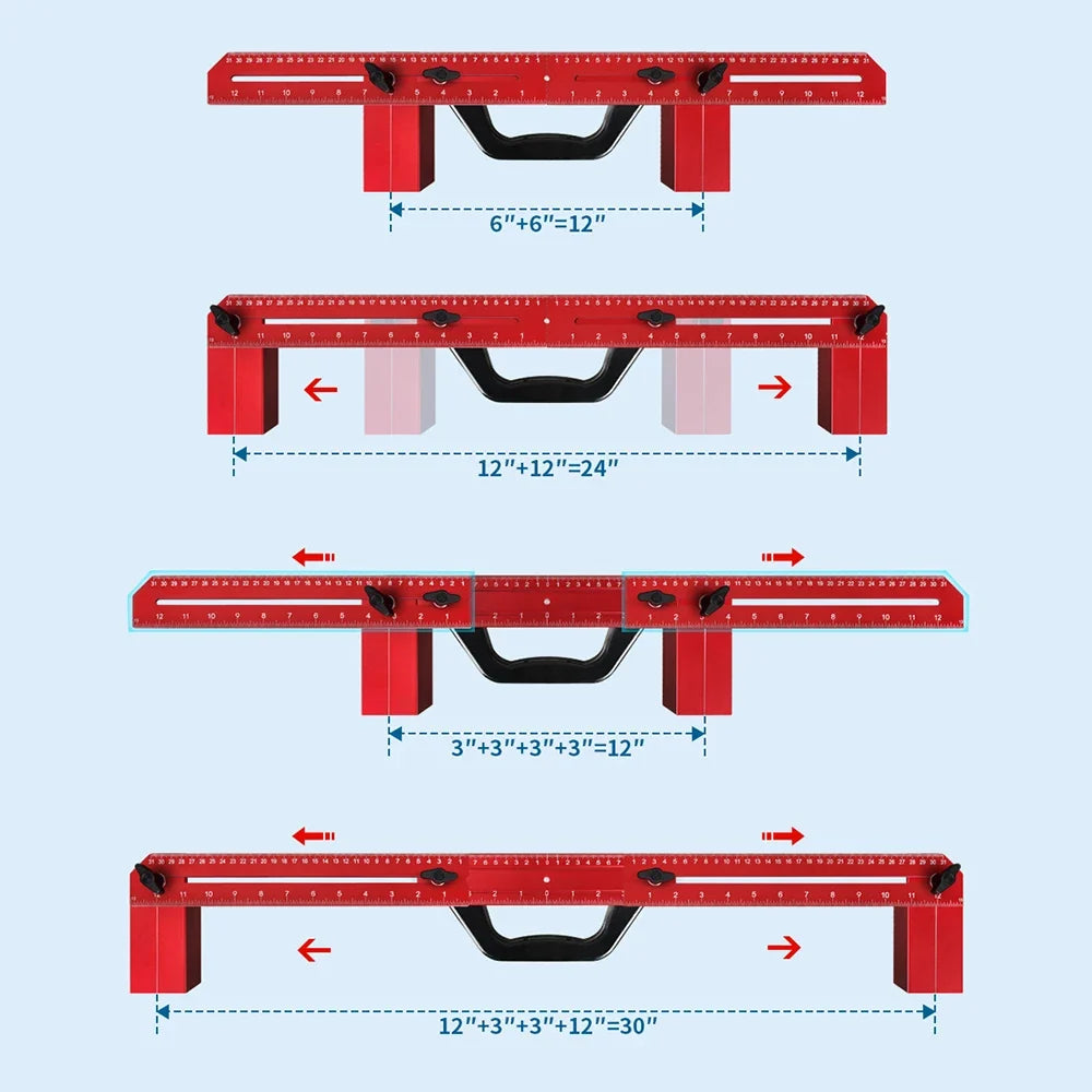 Adjustable Woodworking Framing Stud Layout Tool (Up to 30")