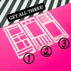 Journal Stencil Set | Reusable Mylar Templates | Bullet Planner & Scrapbook Accessories