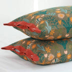 Coral Floral Cotton Pillow Sham – Breathable & Reversible