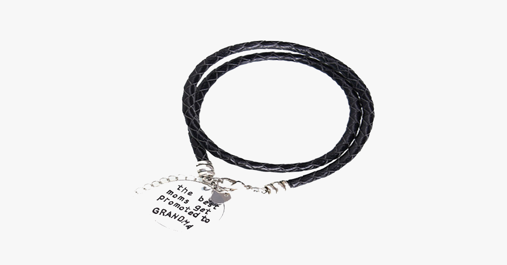 The best mothers are promoted to grandma - Hand-stamped bracelets