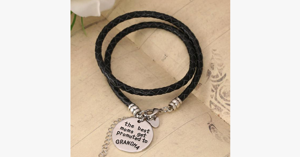 The best mothers are promoted to grandma - Hand-stamped bracelets