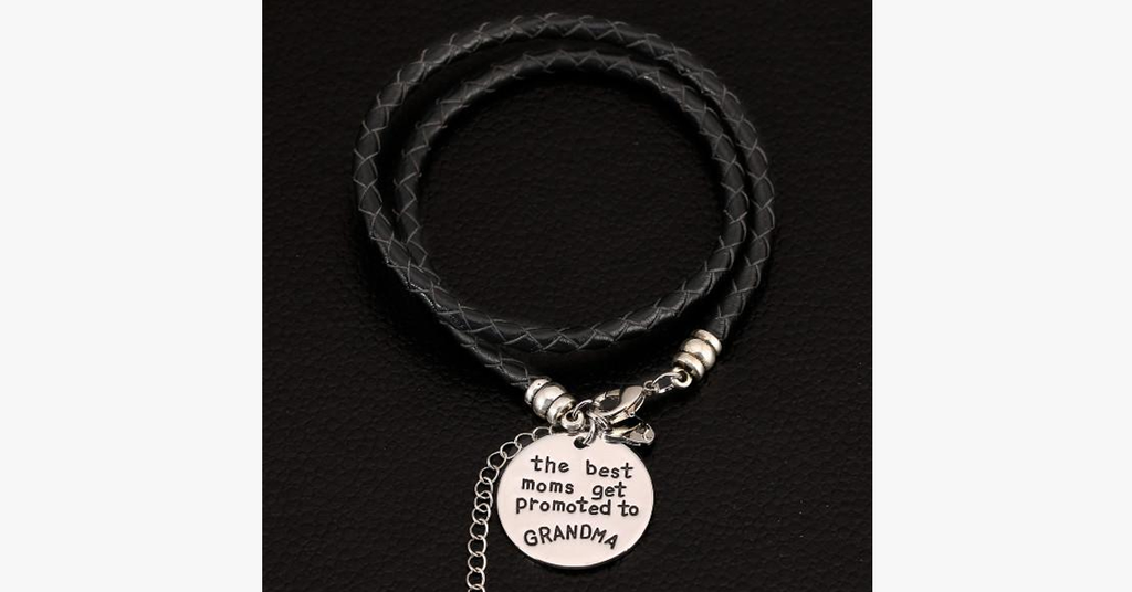 The best mothers are promoted to grandma - Hand-stamped bracelets