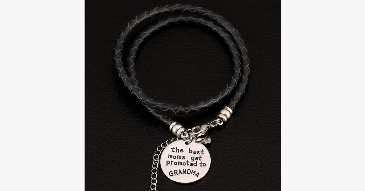 The best mothers are promoted to grandma - Hand-stamped bracelets