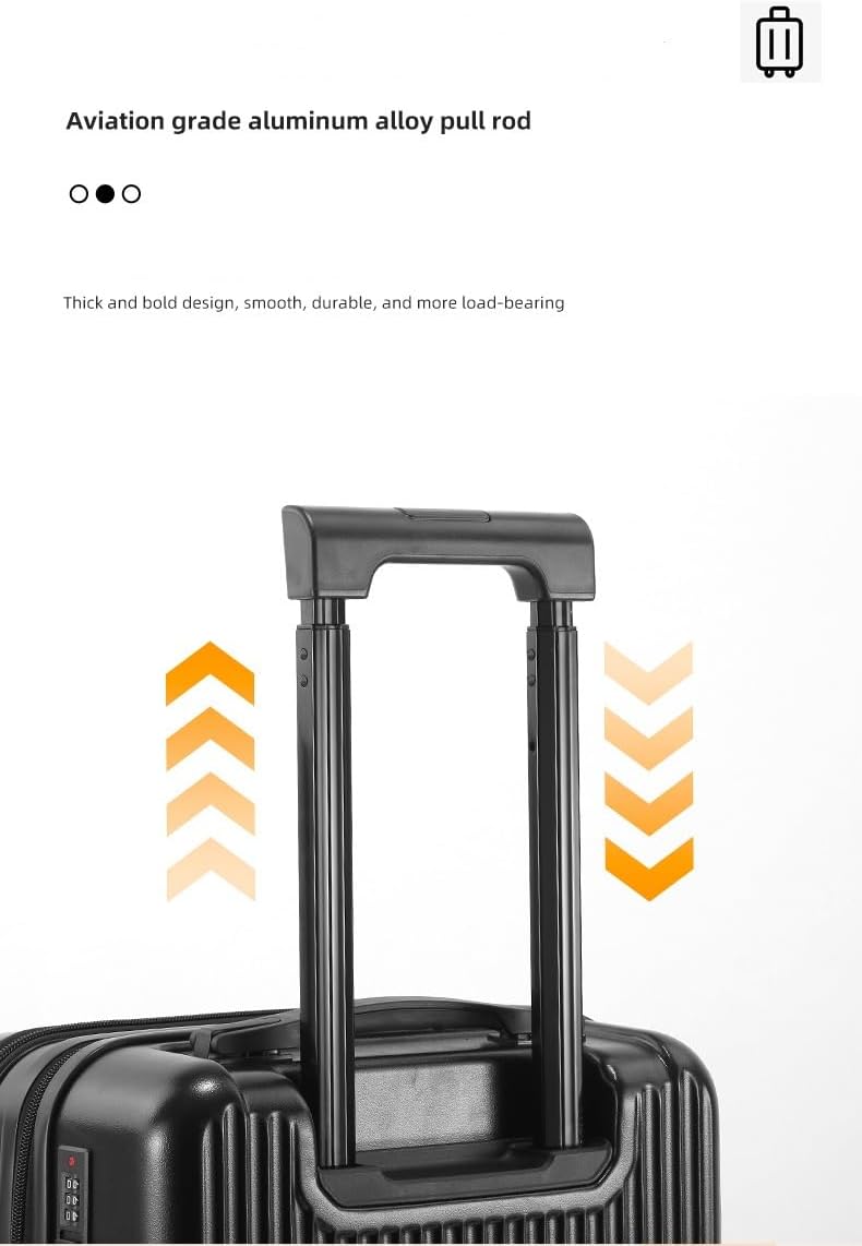 Hard Shell Cabin Luggage with Cup Holder, USB Port & TSA Lock