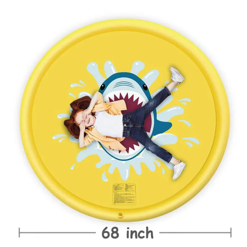 Shark Splash Sprinkler Mat for Kids – Inflatable Water Mat