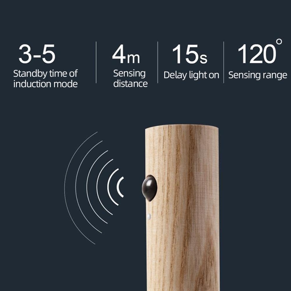 Wooden LED Wall Light with Motion Sensor