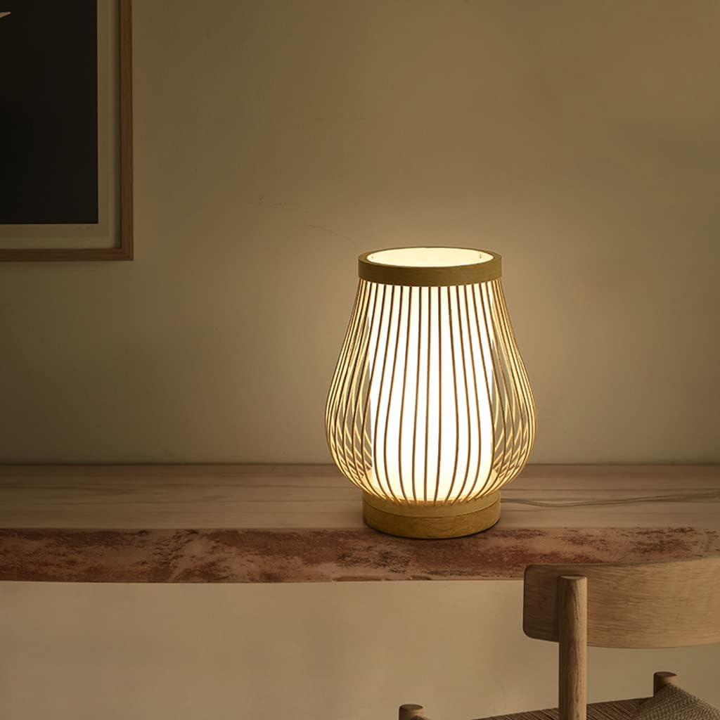 Zen-Inspired Bamboo Table Lamp for Bedroom and Living Room