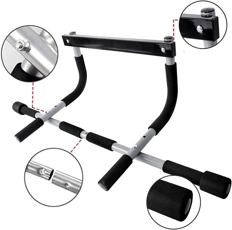 Premium Doorway Pull Up Bar | Multi-Grip, Heavy-Duty Steel Construction, 440 lbs Capacity
