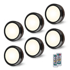 Leastyle Remote Control Led Puck Light, dimmable battery-operated Under Cabinet Light - 6 Pack Natural White