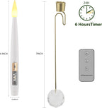 Christmas Tree LED Candle Set | 12 Pieces with Remote Control & Timer | Warm White Flicker | Flameless & Safe