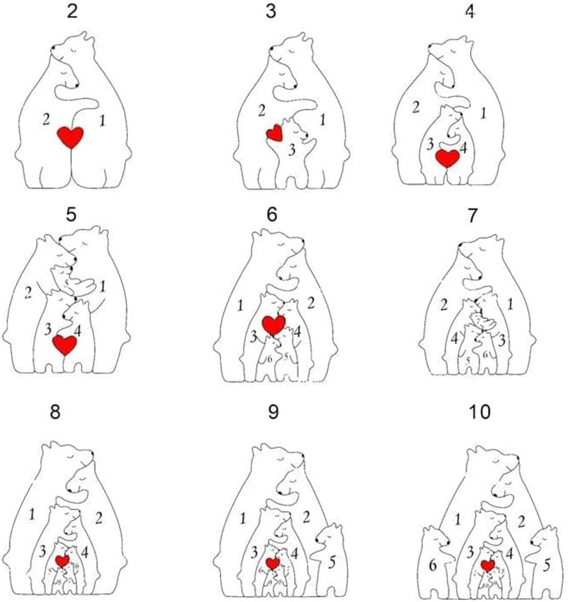 CozyBears Wooden Family Puzzle