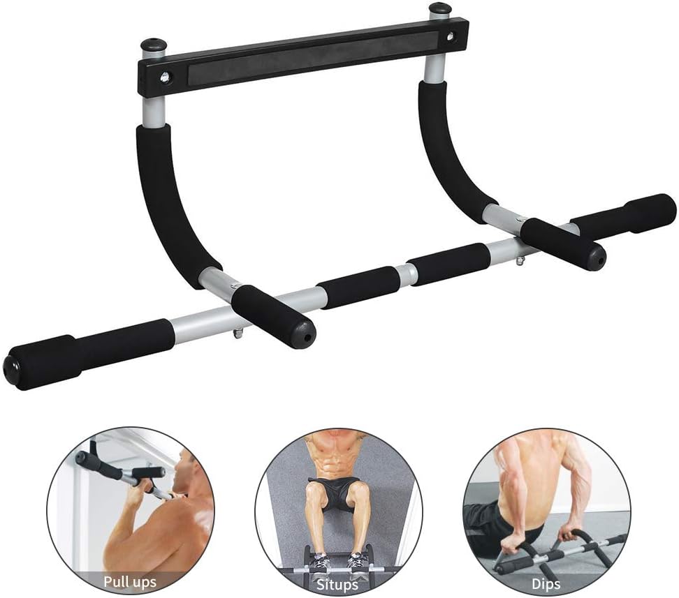 Premium Doorway Pull Up Bar | Multi-Grip, Heavy-Duty Steel Construction, 440 lbs Capacity