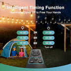 52FT Solar String Lights for Outdoor with Remote Control, Warm White