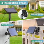 52FT Solar String Lights for Outdoor with Remote Control, Warm White