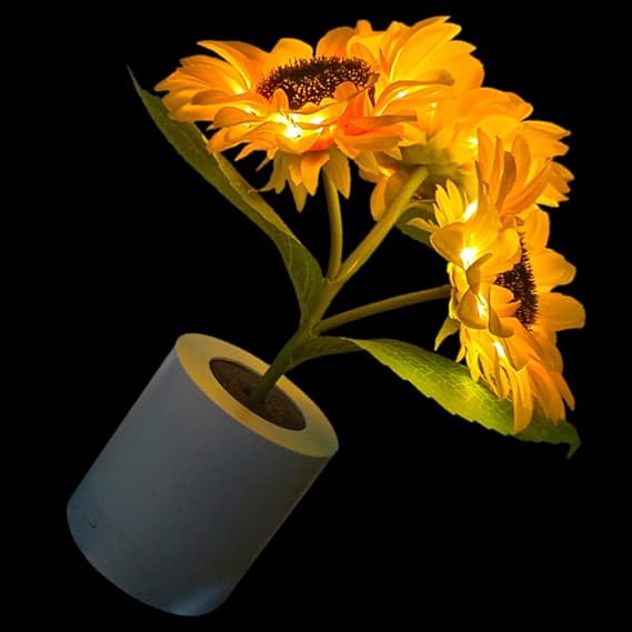 LED Sunflower Table Lamp - Decorative Lighting Fixture for Home Decor & Nightstand Use