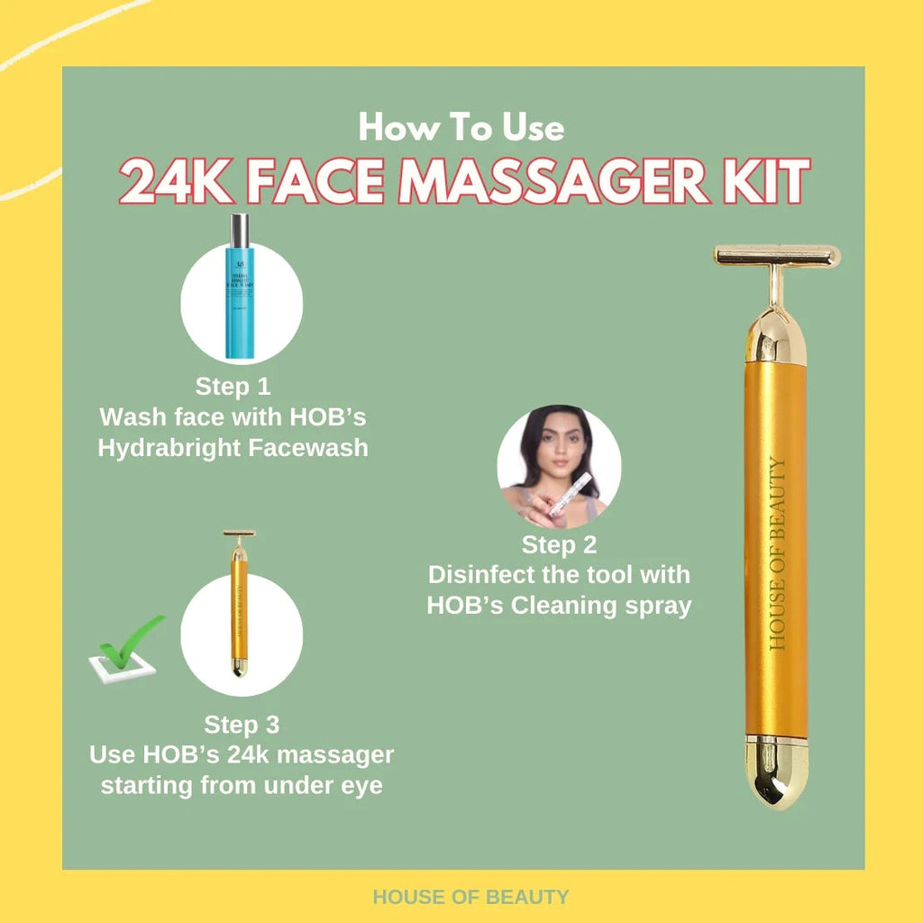 GildedGlow Luxe Face Massage Roller | Revitalize your skin with an electric massage tool with 24K gold for a radiant complexion