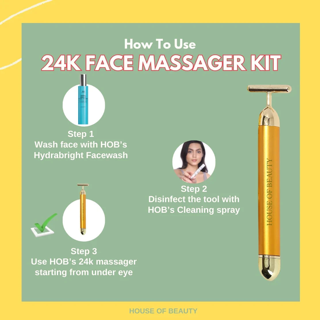 GildedGlow Luxe Face Massage Roller | Revitalize your skin with an electric massage tool with 24K gold for a radiant complexion