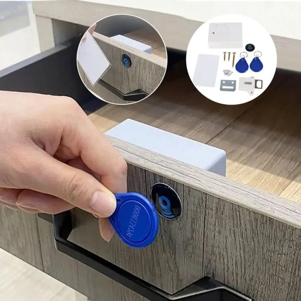 Electronic Lock Wooden Drawer Cabinet