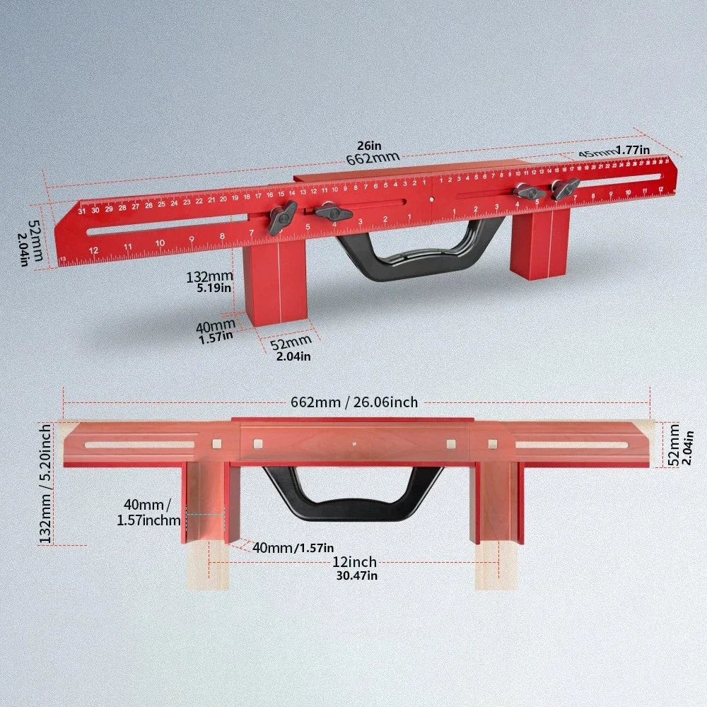 Adjustable Woodworking Framing Stud Layout Tool (Up to 30")