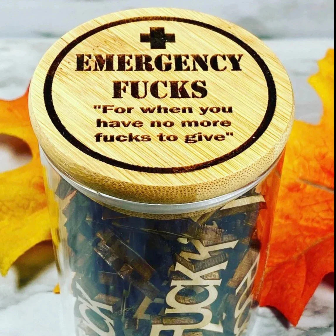 Emergency F**k Glass - Funny Give a F**k Glass