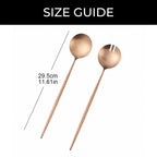 Rose Gold Salad Cutlery and Serving Utensils Set