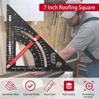 Pro-Adjustable 7" Speed Rafter Square - Multi-Functional Woodworking Layout Tool with Precision Positioner
