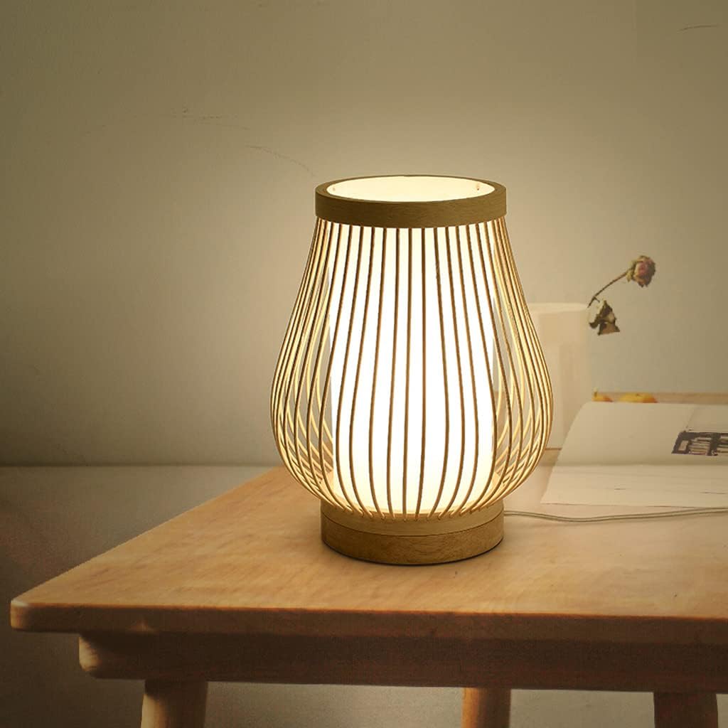 Zen-Inspired Bamboo Table Lamp for Bedroom and Living Room
