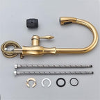 Brass Kitchen Faucet Pull Out Mixer Sink Water Tap 360 Rotation Single Handle