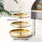 SteelTower - Elegant Triple Serving Plate for Parties