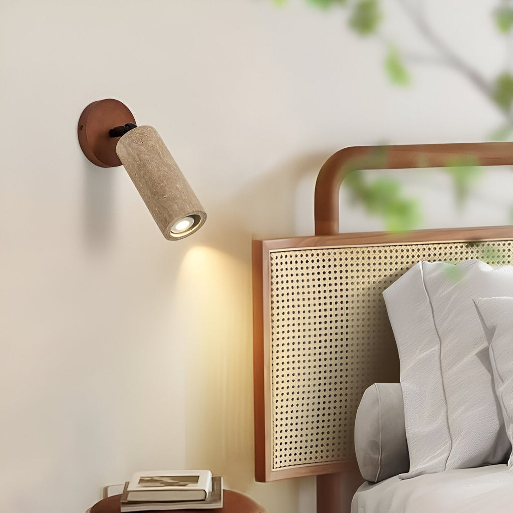 Adjustable Travertine Wood LED Wall Lamp and Ceiling Lamp