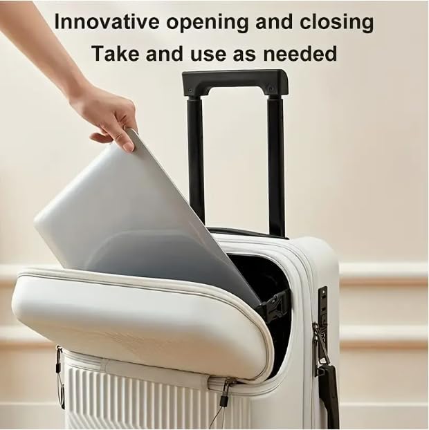 Hard Shell Cabin Luggage with Cup Holder, USB Port & TSA Lock
