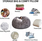 Giant 5ft Fluffy Faux Fur Bean Bag Cover – Ultra-Soft Lounge Sofa (Cover Only)