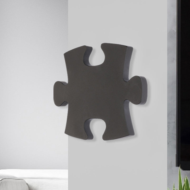 Jigsaw Wall Lamp Modern Acrylic Black/White LED Wall Light in Warm/White Light for Living Room