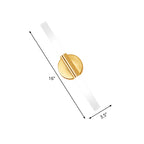 Minimalist Slim Tubular Wall Lamp White Glass LED Corner Wall Lighting Fixture in Brass