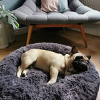 Beef Plush Calming Donut Dog Bed for Small to Large Dogs