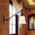 Black/Bronze/Brass 1 Light Wall Lighting Unit Vintage Clear Glass Bell Wall Lamp with Arm, 8"/12" Long