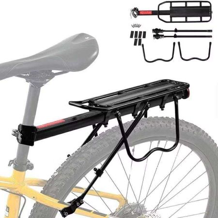 Quick-Release Aluminum Bike Rear Rack with Reflective Plate